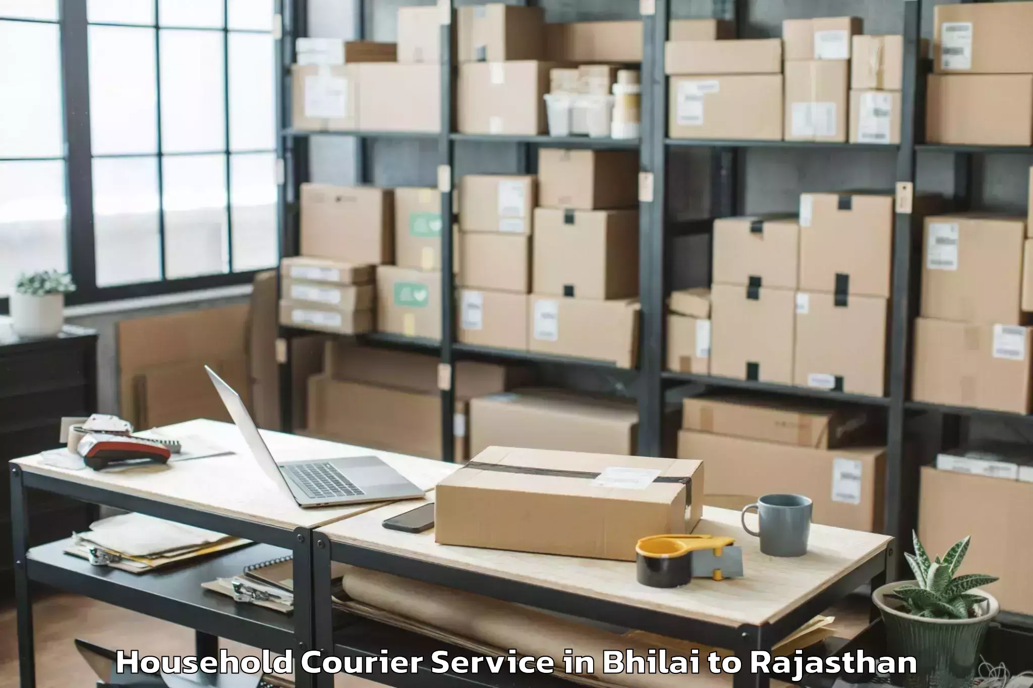 Top Bhilai to Sunrise University Alwar Household Courier Available